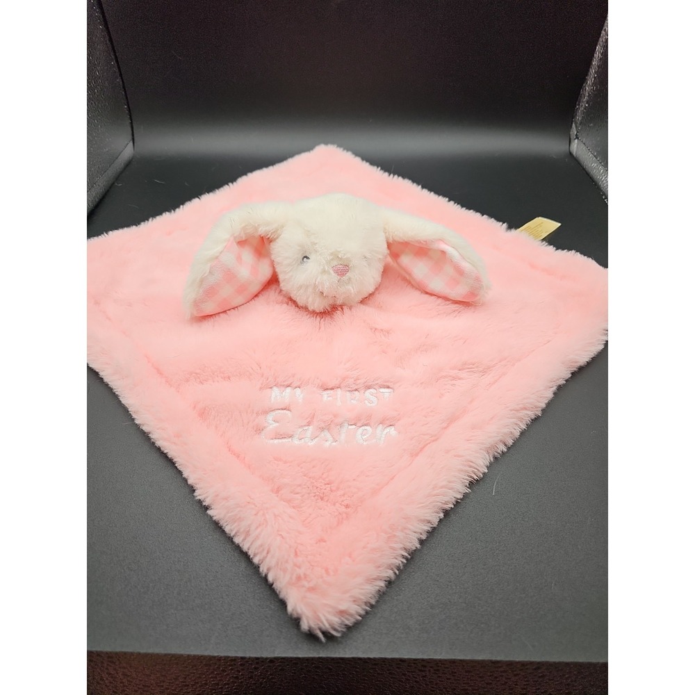 MTY Intn'l Pink Bunny "My First Easter" Baby Security Blanket Rattle